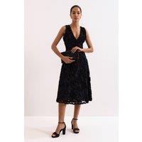 Phase Eight Women's Black Satin Rollover Clutch in True Black