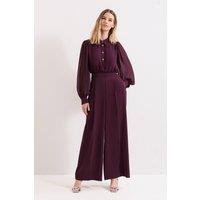 Phase Eight Women's Emily Diamonte Button Jumpsuit in Wine | Size: 22