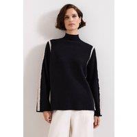 Phase Eight Women's Immy Crochet Sweater in Black | Size: Medium