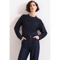 Phase Eight Women's Amelie Sequin Jumper in Dark Navy | Size: Medium