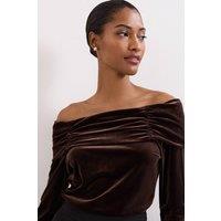 Phase Eight Women's Orelia Velvet Top in Bronze | Size: 18