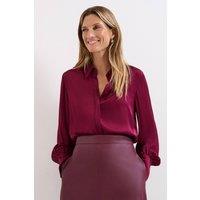 Phase Eight Women's Novie Satin Shirt in Raspberry | Size: 26