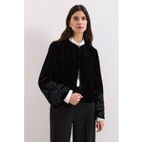 Phase Eight Women's Eloise Velvet Jacket in Black | Size: 14