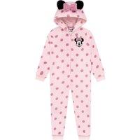 Disney Girl's Minnie Mouse Hooded Onesie With 3D Ears & Bow in Pink | Size: 4-5 Years