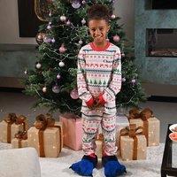 Lulabay Personalised Fairisle Christmas Pyjamas in White | Size: 3-4 Years
