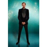 Burton Men's Black Satin Tape Slim Fit Tuxedo Trousers | Size: 30R