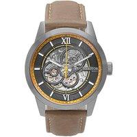 Heritor Automatic Men's Jonas Leather-Band Skeleton Watch in Bronze