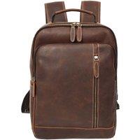 House of Leather Men's Mens Real Leather Backpack Large Size Laptop Travel Rucksack Cliff Rust Brown in Light Brown