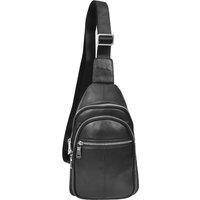 House of Leather Men's Real Leather Chest Bag Cross Body Small Travel Organiser Pouch Emerson Black