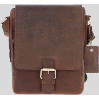 Ashwood Leather Men's Compact Leather Flap Over Bag in Brown