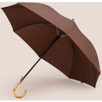 Oswin Hyde Men's Jonathan Handcrafted Umbrella with Bamboo Wooden Handle in Brown
