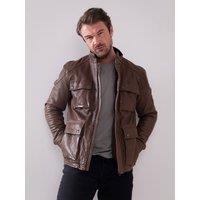 Lakeland Leather Men's 'Strickton' Leather Jacket in Brown | Size: 40