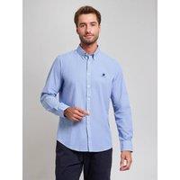 Beverly Hills Polo Club Men's BUTTON DOWN BENGAL STRIPE OXFORD SHIRT in Blue | Size: XL