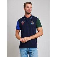 Beverly Hills Polo Club Men's TEAM COLOURS MODERN SLIM FIT POLO SHIRT in Blue | Size: XL