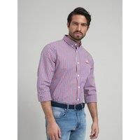 Beverly Hills Polo Club Men's POLO PONY BUTTON DOWN CHECK SHIRT MULTI in Red | Size: Large