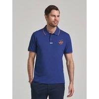 Beverly Hills Polo Club Men's TIPPED ICON PONY PLACKET TAG POLO SHIRT ROYAL in Blue | Size: XL