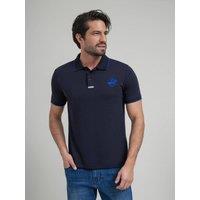 Beverly Hills Polo Club Men's TIPPED ICON PONY PLACKET TAG POLO SHIRT in Blue | Size: Large