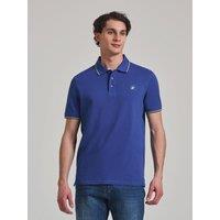 Beverly Hills Polo Club Men's TIPPED POLO PONY POLO SHIRT ROYAL in Blue | Size: Small
