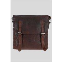 Ashwood Leather Men's 'Renato' Real Leather Vintage Flight Shoulder Bag in Brown