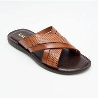 Lucini Men's Men's Premium Leather Summer Sandals in Brown | Size: 8