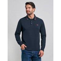 Beverly Hills Polo Club Men's TIPPED POLO PONY LS POLO SHIRT in Blue | Size: Small