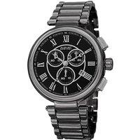 August Steiner Men's Imperial Solis 44mm Swiss Chronograph Quartz in Black