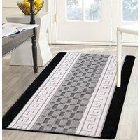 Smart Living Heavy Duty Machine Washable Hallway Kitchen Non Slip Door Mat in Black | Size: 60 cm x 220 cm