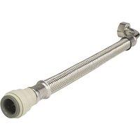 John Guest Braided Hose 300mm 15mm x 1/2" Elbow (Pack of 1) FLX36 in Silver