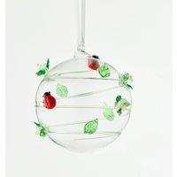 Sienna Glass 10cm Glass Globe Wildlife Collection Ladybird in Light Red