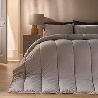 OHS Soft Coverless 10.5 TOG Duvet Set Pillowcase Quilted Cover in Metallic Silver | Size: Double