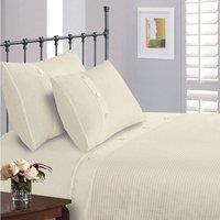 Intimates Waffle Textured Bedroom Decor Duvet Cover & Pillowcase Set in Cream | Size: Single