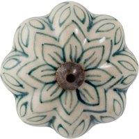Nicola Spring Floral Ceramic Cabinet Knob in Dark Green | Size: 1000mm x 500mm