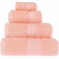 Homescapes 500 GSM Turkish Cotton Towel Soft, Absorbent & Quick-Drying in Peach | Size: Bath Sheet