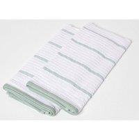 Homescapes Sage Green Cotton Tea Towel Set of Two