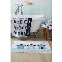 Fusion 'Beach Huts' Anti-Slip Bath Mat in Blue