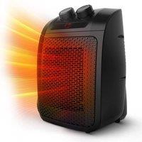 Keplin Ceramic Desk Heater, Low Energy Consumption & Mini Portable, Rectangle in Black