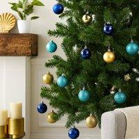 Voltico Christmas Baubles 22PCS Shatterproof Blue & Gold Ornaments | Size: 22 Pack