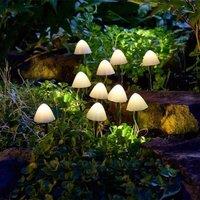 Marco Paul 10 Pack of White Mushroom Solar String Stake Lights 20cm