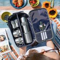 Country Living The Collection 2 Person Coffee Set With Stainless Steel Flask & Mugs in Dark Navy