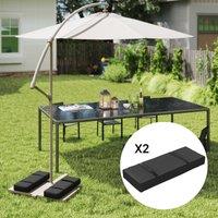 OUTSUNNY Parasol Weights Set of 2, Parasol Base Weights Bags, Black