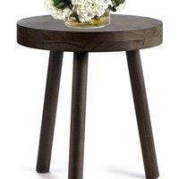 Kelvenix Wooden Plant Stand Corner Table Bathroom Stool Small Side Table in Dark Brown