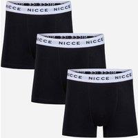 Nicce Men's 3-Pack Cotton Rich Boxer Briefs with Logo Waistband in Black | Size: Large