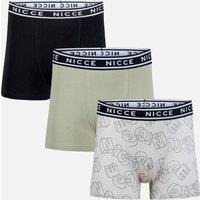 Nicce Men's 3-Pack Cotton Rich Boxer Briefs with Logo Waistband | Size: Large