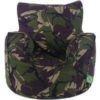 Bean Lazy Men's Cotton Green Army Camo Bean Bag Arm Chair with Beans Child / Teen size | Size: Large