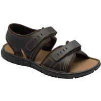 Dunlop Men's 'Fergus' Leather Two-Strap Sandals in Brown | Size: 9