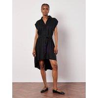 Apricot Women's High-Low Shirt Mini Dress in Black | Size: 8