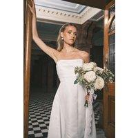 Coast Women's Bandeau corset A Line Satin Wedding Dress in Ivory | Size: 16