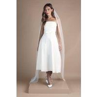 Coast Women's Bandeau Bow Waist Midi Wedding Dress in Ivory | Size: 14