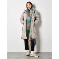 Apricot Women's Longline Padded Puffer Coat in Cream | Size: 16