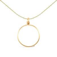 Jewelco London Women's 9ct Gold Plain Lightweight Quarter Sovereign Coin Mount Pendant - JSP019-Q